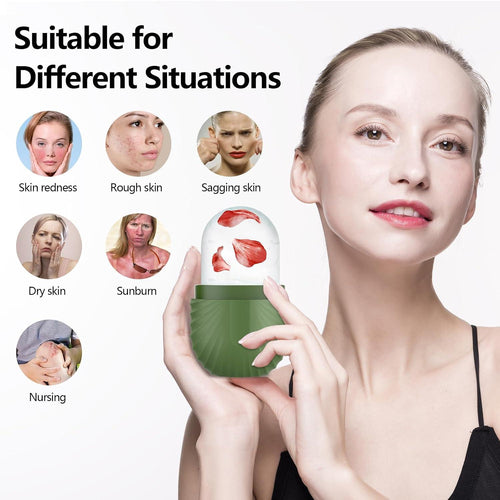 Ice Roller for Face and Eye, Silicone Ice Facial Roller Ice Holder,
