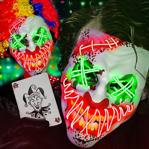 LED Clown Mask Light Up Party Mask