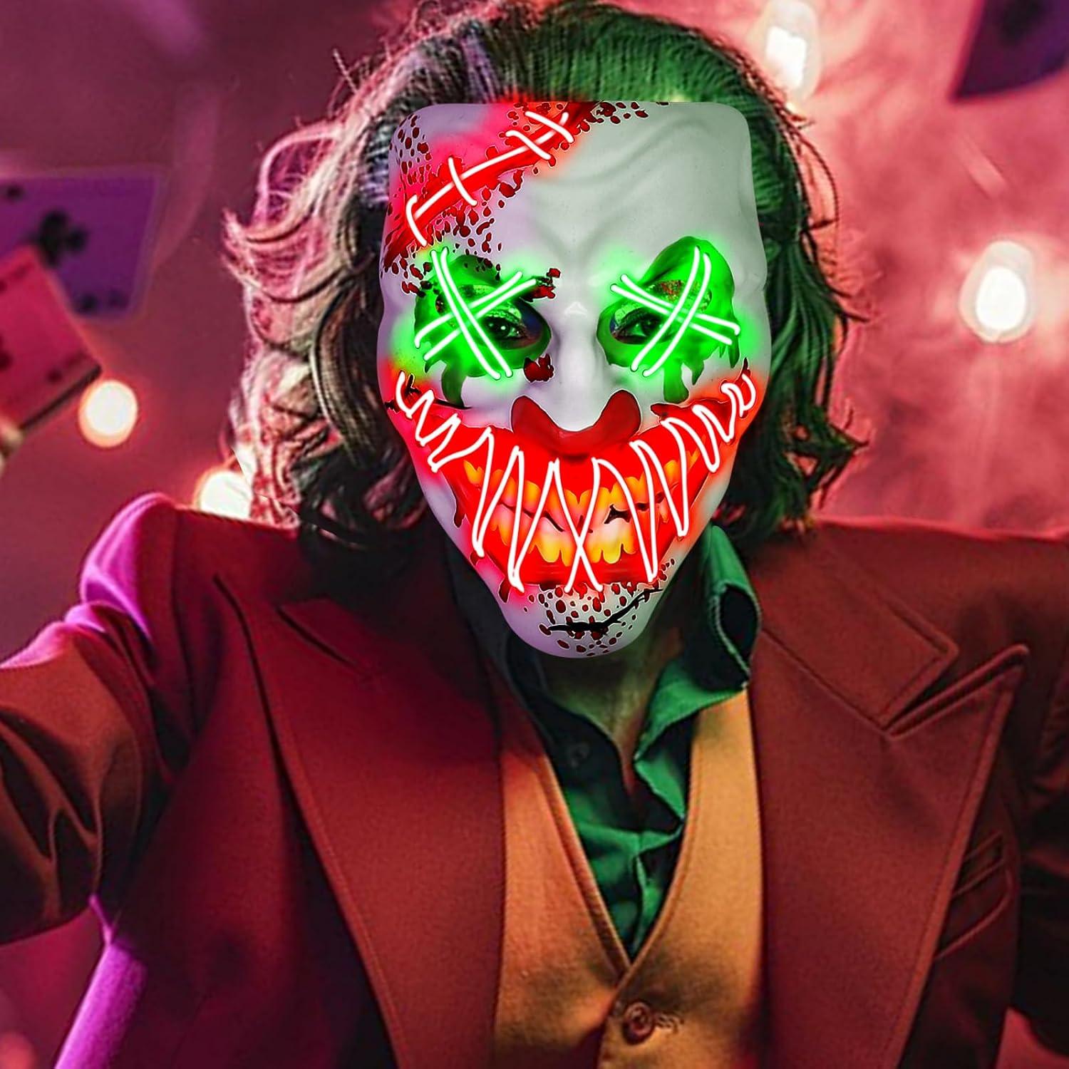LED Clown Mask Light Up Party Mask